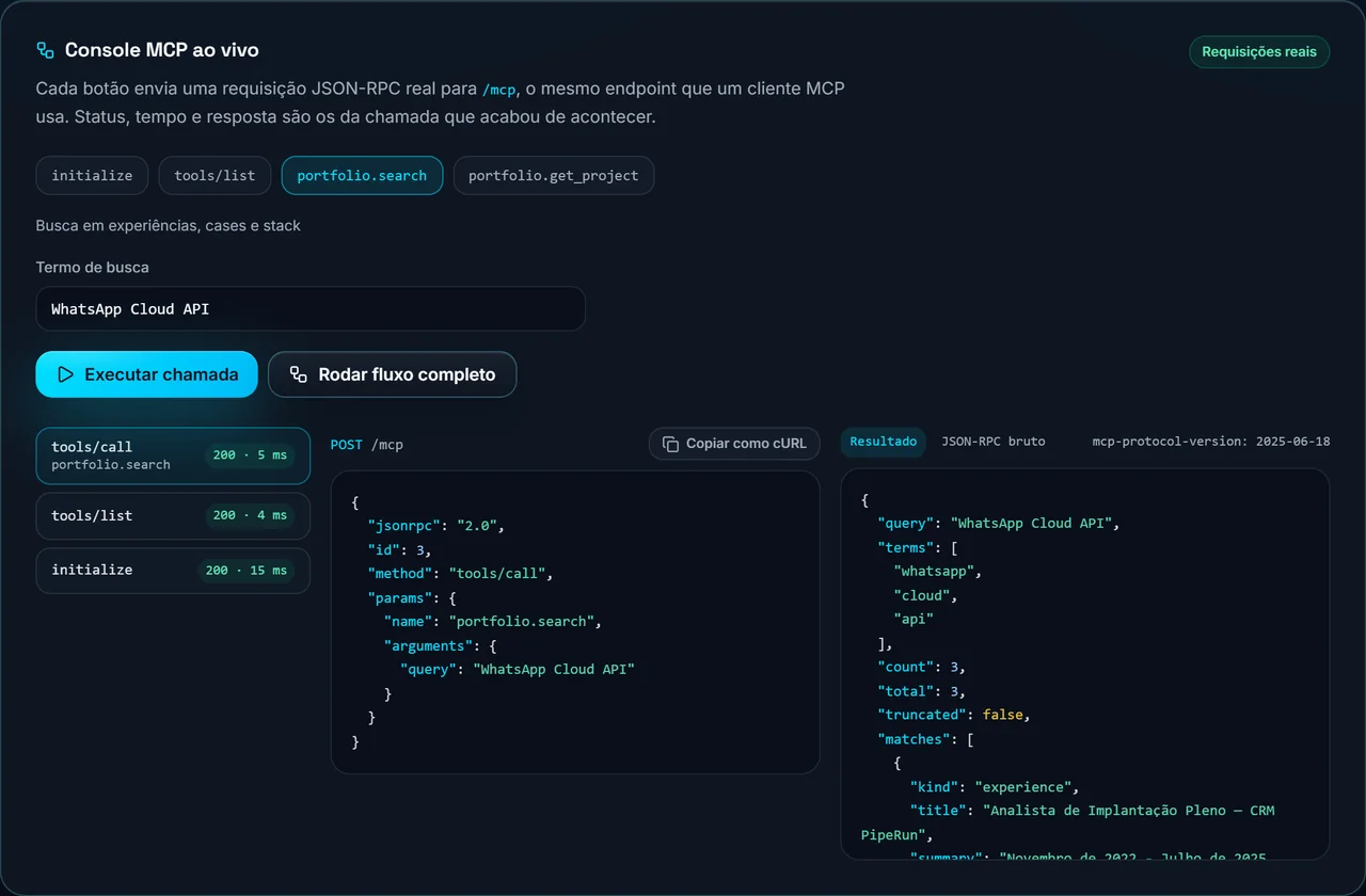 Captura da interface: Site legível por agentes